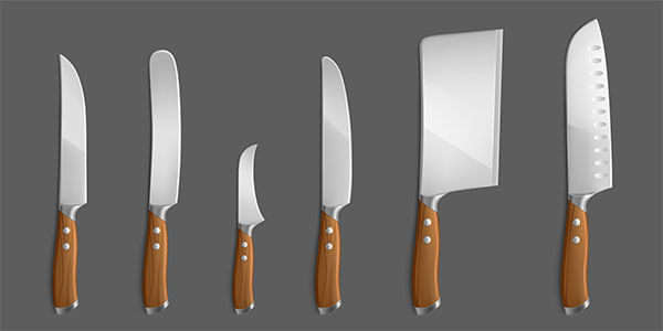 Diferentes tipos de cuchillos para cocinar